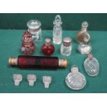 MIXED LOT OF VARIOUS SMALL PERFUME BOTTLE AND DECANTERS