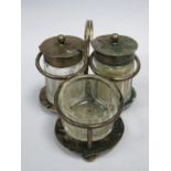 MAPPIN AND WEB THREE PIECE HALLMARKED SILVER CRUET SET,