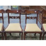 SET OF FOUR HEAVILY CARVED ANTIQUES MAHOGANY DINING CHAIRS