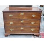 ANTIQUE MAHOGANY CHEST OF THREE DRAWERS