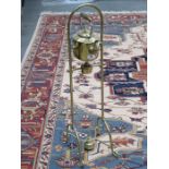 DECORATIVE BRASS ANTIQUE SPIRIT KETTLE ON STAND