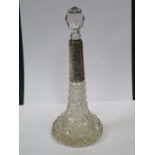 DECORATIVE GLASS PERFUME BOTTLE WITH SILVER COLOURED MOUNT