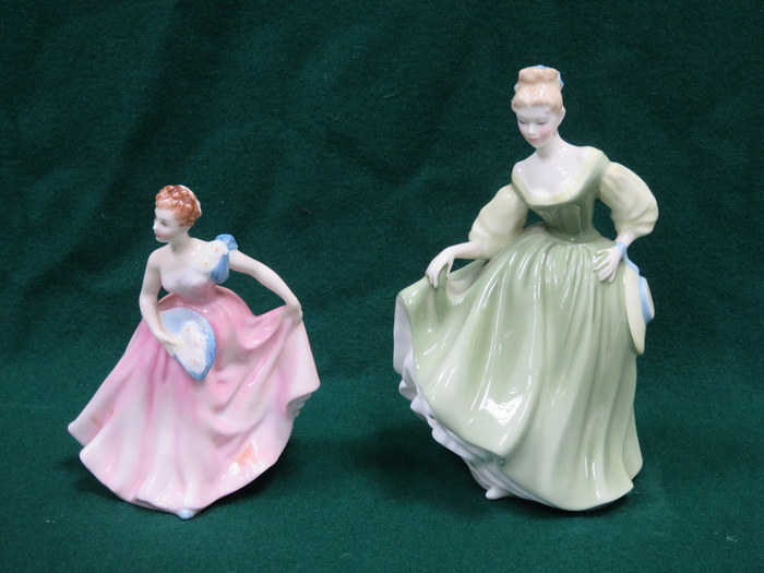 TWO ROYAL DOULTON GLAZED CERAMIC FIGURES- INVITATION, HN2170 AND FAIR LADY,