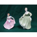 TWO ROYAL DOULTON GLAZED CERAMIC FIGURES- INVITATION, HN2170 AND FAIR LADY,