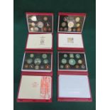 FOUR CASED ROYAL MINT DELUXE PROOF COIN SETS- 1996, 1997, 1998,