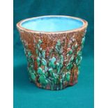 MINTONS MAJOLICA RELIEF DECORATED CERAMIC PLANTER, No 342,