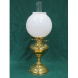 DECORATIVE VINTAGE BRASS OIL LAMP WITH SHADE