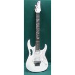 IBANEZ JEM 555-WH STEVE VAI ELECTRIC GUITAR WITH VINE INLAY TO FRET BOARD, SERIAL NUMBER C05043405,