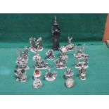 APPROXIMATELY SIXTEEN VARIOUS PEWTER FIGURES, ETC., WITH SWAROVSKI CRYSTALS, VARIOUS MAKERS.