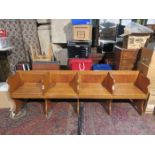 FOUR SEATER SECTIONAL LIGHT OAK CHURCH PEW