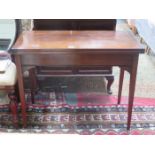 ANTIQUE MAHOGANY FOLD OVER TEA TABLE