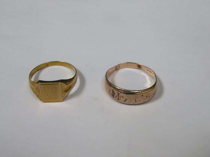 TWO 9ct GOLD RINGS