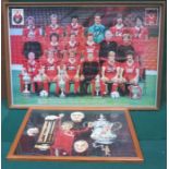 SIGNED LIVERPOOL FC TEAM PHOTOGRAPH AND J RIMMER PRINT