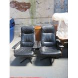 PAIR OF LEATHER OFFICE ARMCHAIRS