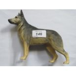 BESWICK UNGLAZED CERAMIC GERMAN SHEPHERD CH ULRICA OF BRITTAS