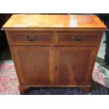 REPRODUCTION YEW WOOD TWO DOOR TWO DRAWER SIDE CABINET