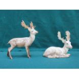 TWO BESWICK GLAZED CERAMIC REINDEERS