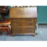 WALNUT FALL FRONT WRITING BUREAU WITH NICELY FITTED INTERIOR