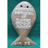 ARTHUR DOOLEY BRONZE FISH SCULPTURE FOR THE WORKERS CONTROL OF FISHER BENDIX, KIRKBY, JAN 72,