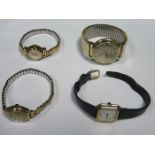 9ct GOLD WRISTWATCH AND THREE OTHERS