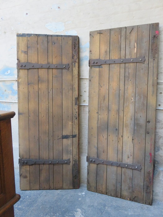 TWO LARGE SOLID OAK CHURCH/COTTAGE STYLE DOORS