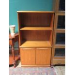 TEAK TWO DRAWER SHELF UNIT