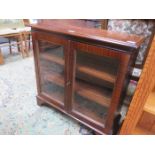 REPRODUCTION MAHOGANY TWO DOOR GLAZED SIDE CABINET