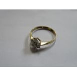 9ct GOLD DIAMOND SET FLORAL DRESS RING