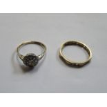 TWO GOLD RINGS (SOME STONES DEFICIENT ON BOTH)