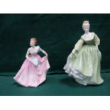 TWO ROYAL DOULTON GLAZED CERAMIC FIGURES- INVITATION, HN2170 AND FAIR LADY,