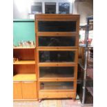 OAK FIVE SECTIONAL STACKING BOOKCASE