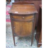 MAHOGANY BOW FRONTED BEDSIDE CABINET
