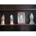 FOUR VARIOUS BESWICK CERAMIC WHISKEY DECANTERS - OSPREY PEREGRINE FALCON, KESTREL AND BUZZARD.