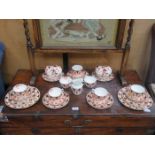 VICTORIAN FLORAL DECORATED TEA SET,