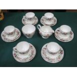 SET OF SIX WEDGWOOD TRIOS AND MATCHING MILK JUG AND SUGAR BOWL