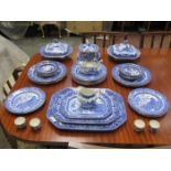 PARCEL OF BURLEIGH WILLOW PATTERN BLUE AND WHITE CERAMICS,