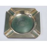 HALLMARKED SILVER MACHINE TURNED ASHTRAY, BIRMINGHAM ASSAY, DATED 1968,