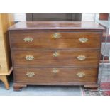 ANTIQUE MAHOGANY CHEST OF THREE DRAWERS