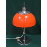 HARVEY, GUZZINI MODERN ITALIAN STYLISH CHROME TABLE LAMP WITH COLOURED PLASTIC ADJUSTABLE SHADE,