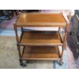 OAK THREE TIER TEA TROLLEY