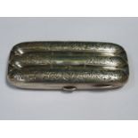 HALLMARKED SILVER CIGAR CASE, BIRMINGHAM ASSAY, DATED 1899,