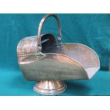 VINTAGE COPPER COAL SCUTTLE WITH SWING OVER HANDLE