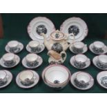 PARCEL OF TRANSFER DECORATED VICTORIAN TEAWARE,