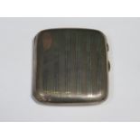 HALLMARKED SILVER MACHINE TURNED CIGARETTE CASE, CHESTER ASSAY, DATED 1911,