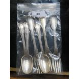 SET OF THREE HALLMARKED SILVER FORKS, LONDON ASSAY AND THREE SILVER SPOONS BY GEORGE WILLIAM ADAMS.