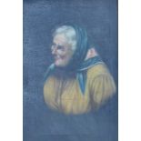 PAIR OF UNSIGNED ITALIAN STYLE OIL ON CANVAS PORTRAITS DEPICTING AN ELDERLY LADY AND GENT,