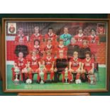 SIGNED LIVERPOOL FC TEAM PHOTOGRAPH AND J RIMMER PRINT