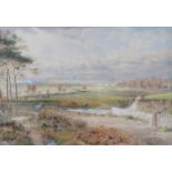 FRAMED WATERCOLOUR DEPICTING A COUNTRY SCENE, SIGNED TO BOTTOM RIGHT (INDISTINCT),