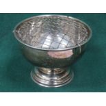 HALLMARKED SILVER STEMMED ROSE BOWL,