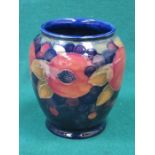 MOORCROFT POMEGRANATE PATTERN TUBE LINED CERAMIC VASE, INITIALED TO THE BASE AND NUMBERED 348.